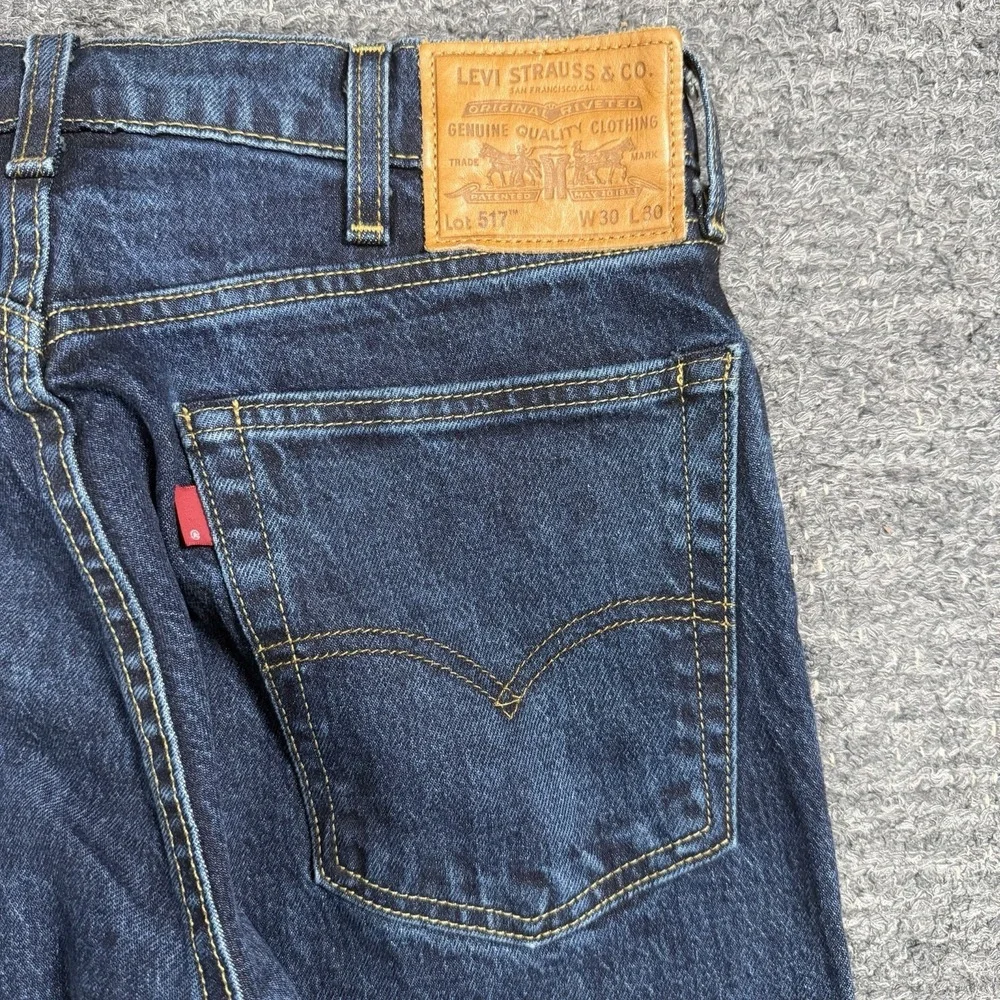Levis Premium 517 Jeans Men 30x30 Blue Bootcut Medium Wash Demin Cotton Ranch